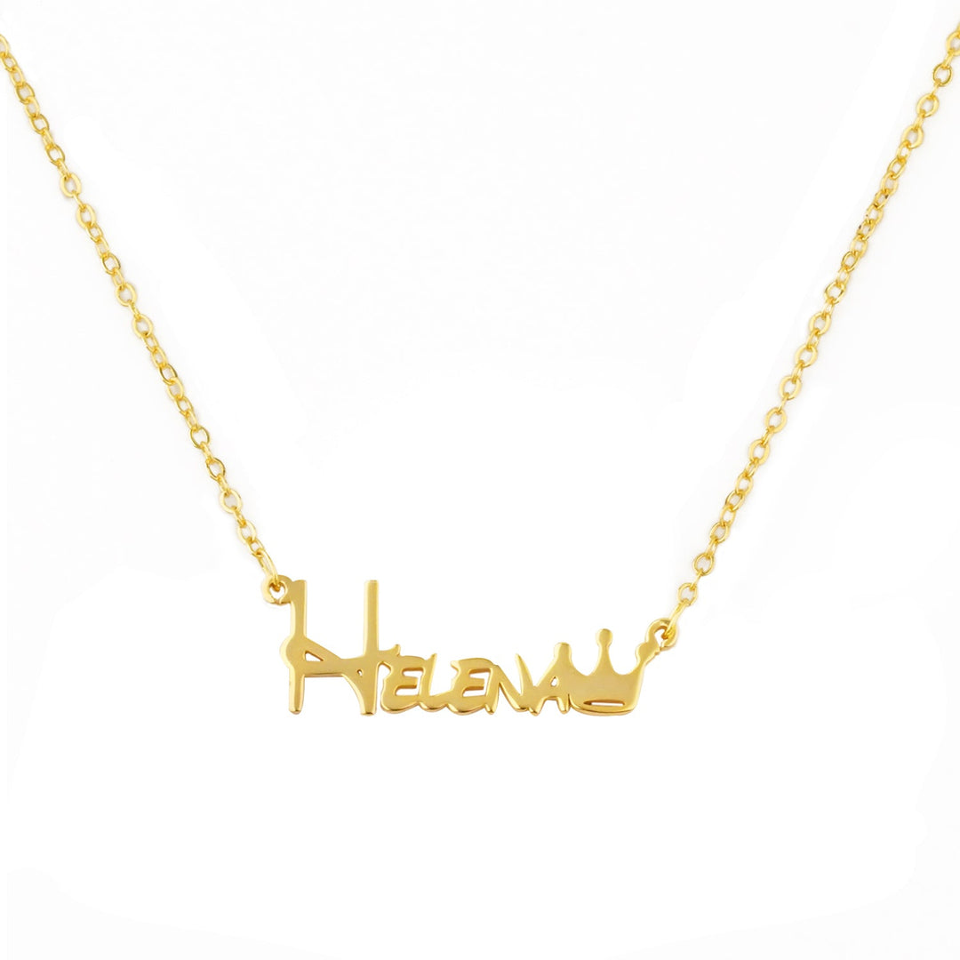 Personalized Crown Baby Name Necklace