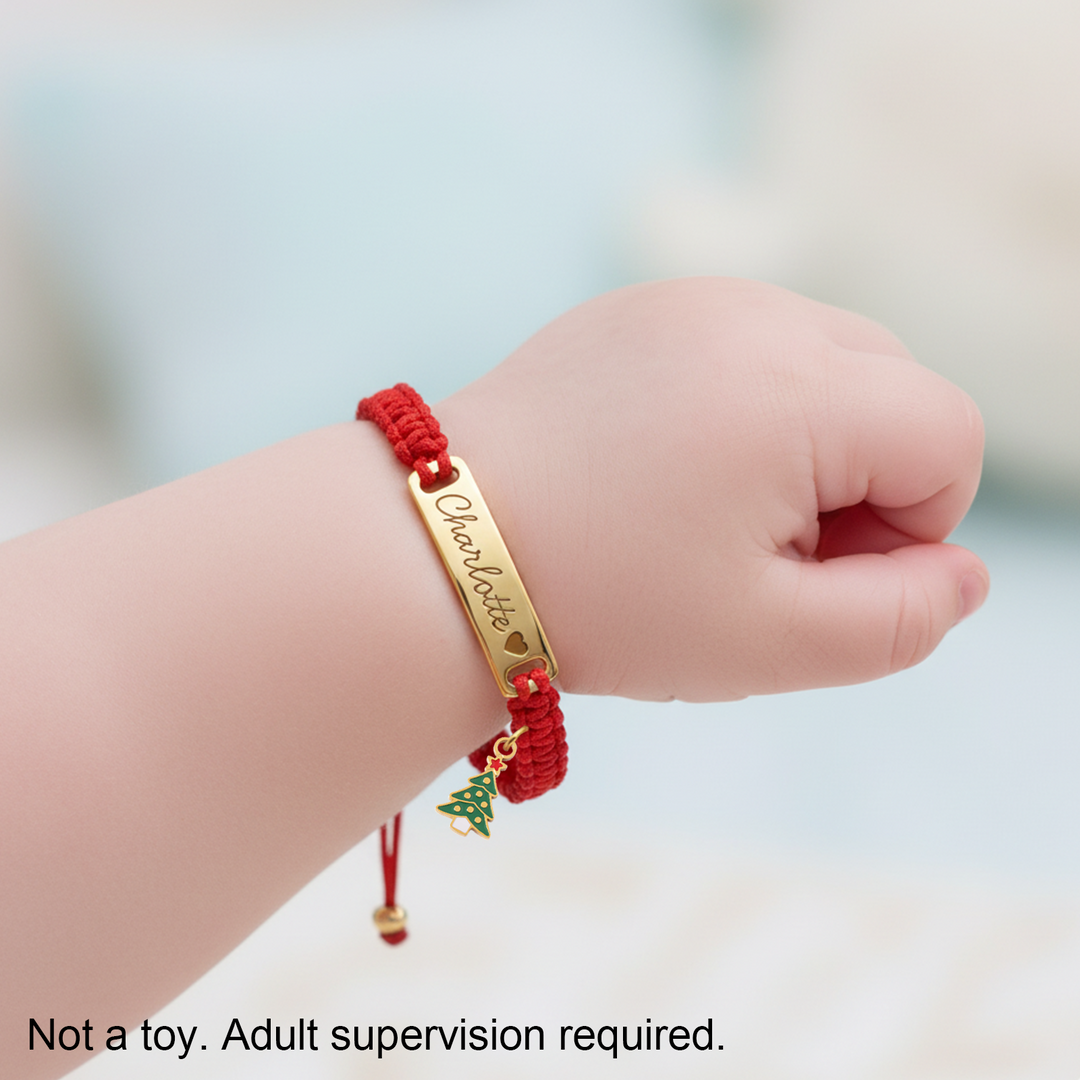 Christmas Baby Braided Cord Custom Bracelet (Parent-Child Edition) – A Sweet Holiday Keepsake