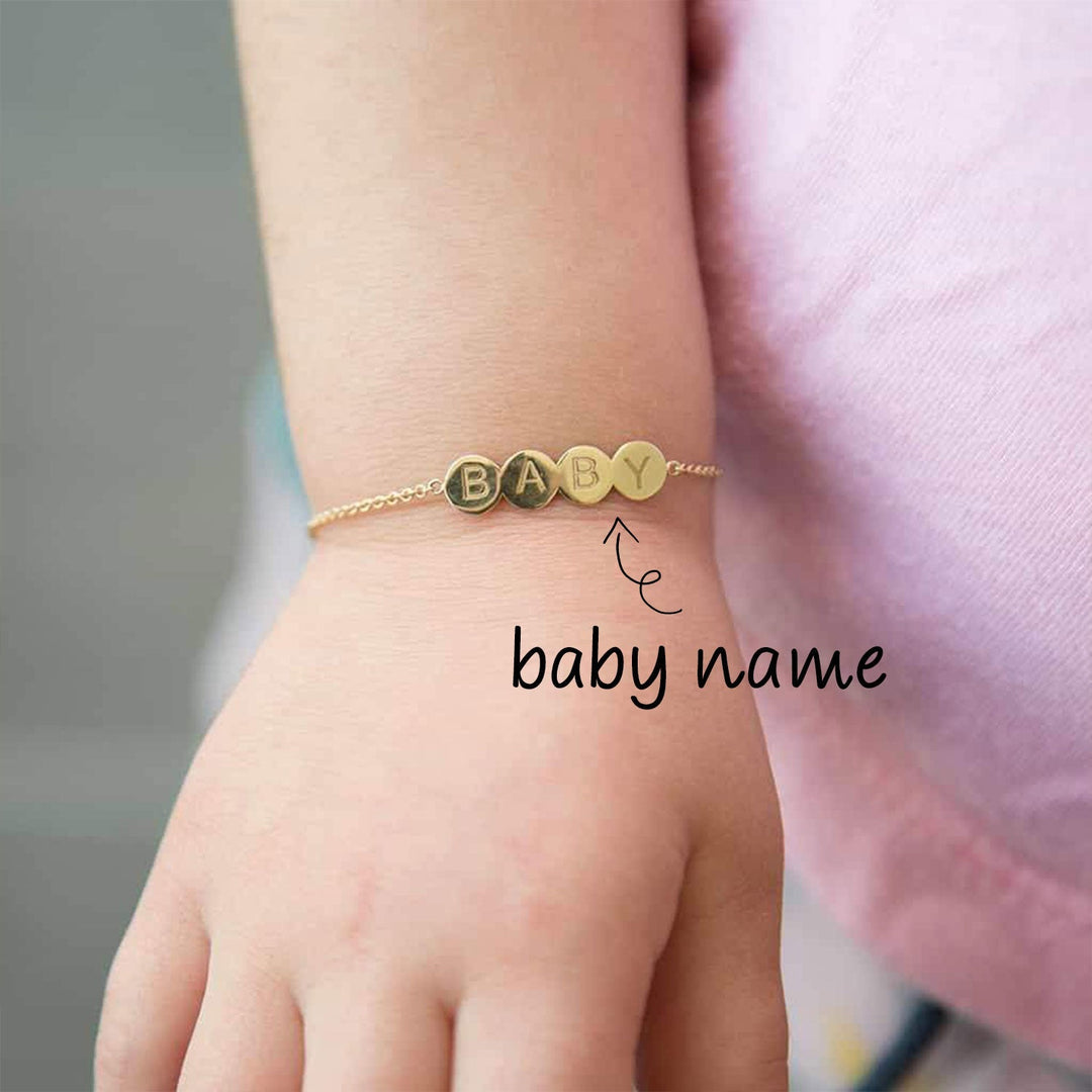 Personalized Baby Name Bracelet With Continuous Circular Gift