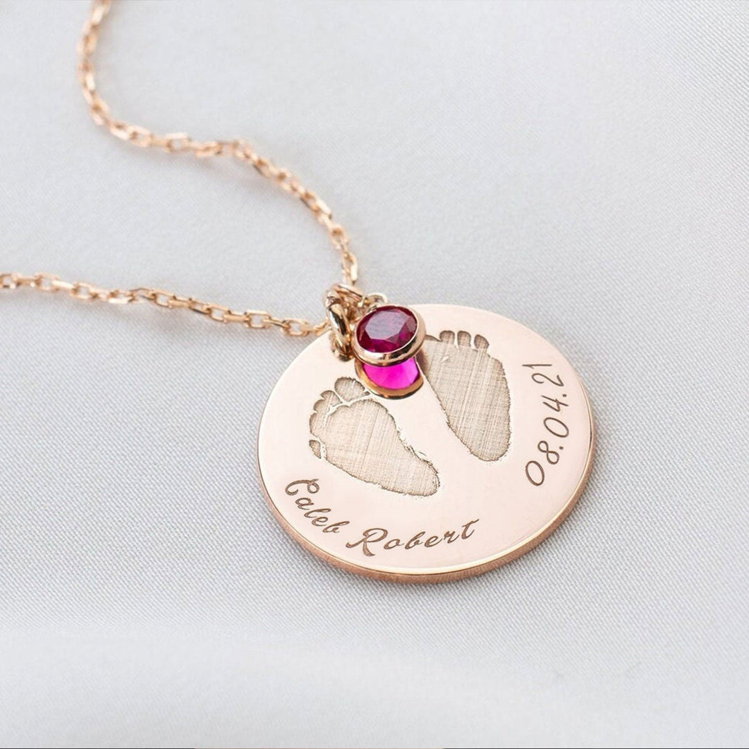 Personalized Birthstone Name Hand and Foot Necklace