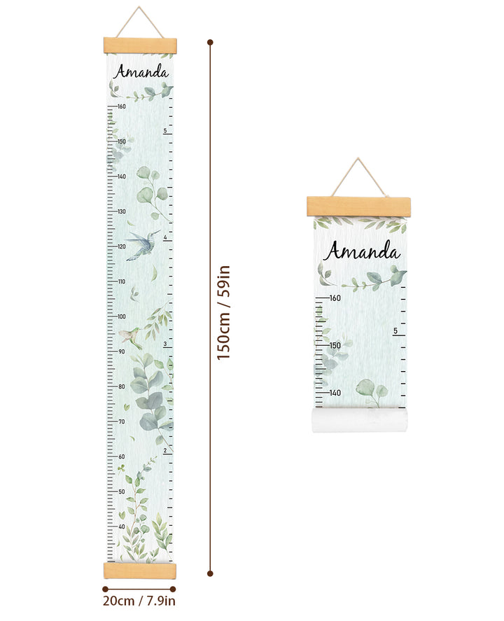 Personalized Spring Fresh Hanging Canvas Height Ruler