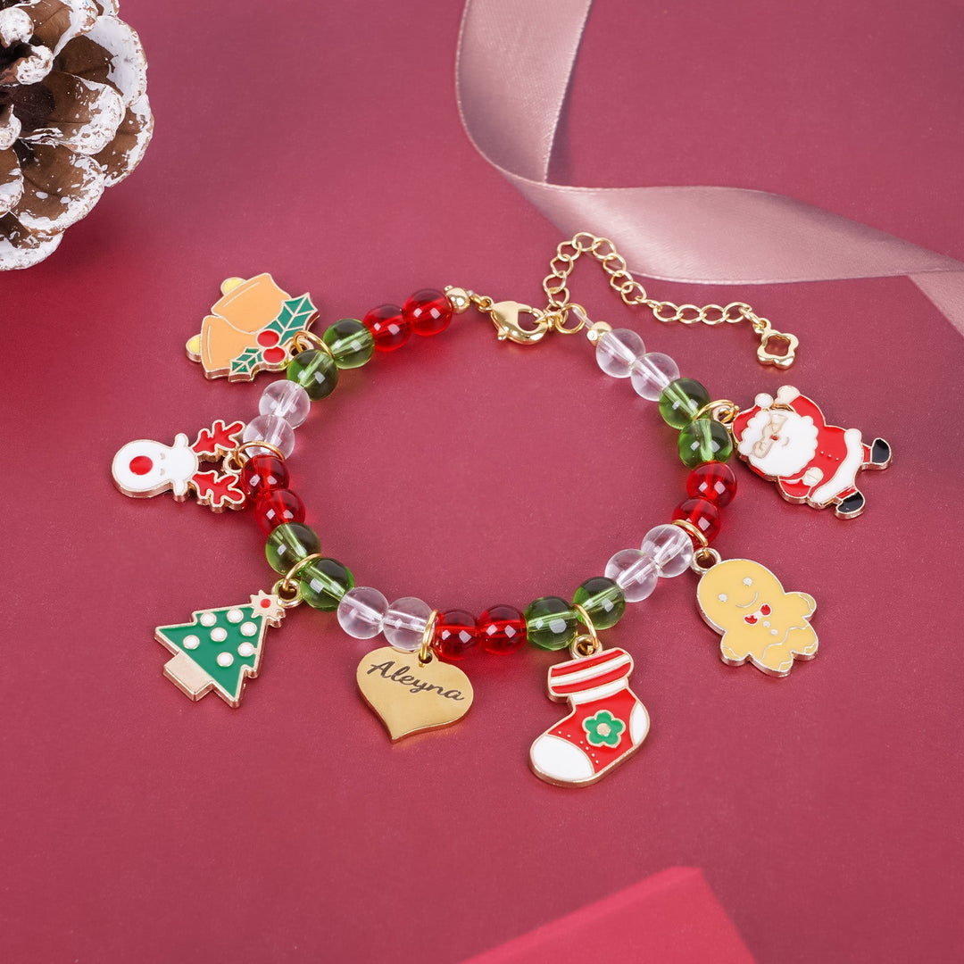 Personalized Christmas Bracelet Christmas Holiday Charm