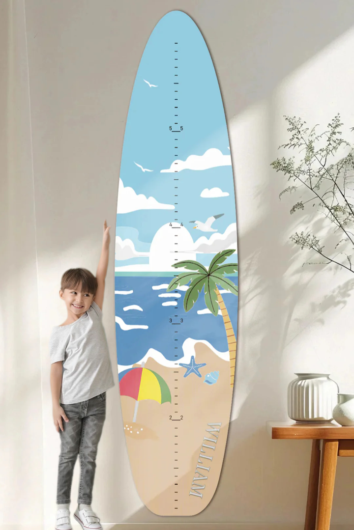 Surf Boared Ruler Personalized Wooden Surfboard Growth Chart Ruler – nameingift