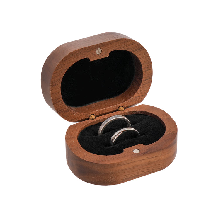 Personalized Oval Wooden Ring Box