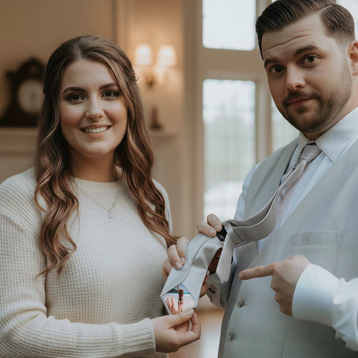 Naughty Hidden Photo Tie | Custom Private Picture Gift for Husband & Boyfriend