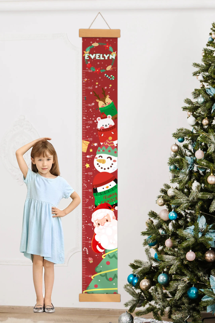 Personalized Christmas Hanging Canvas Height Ruler