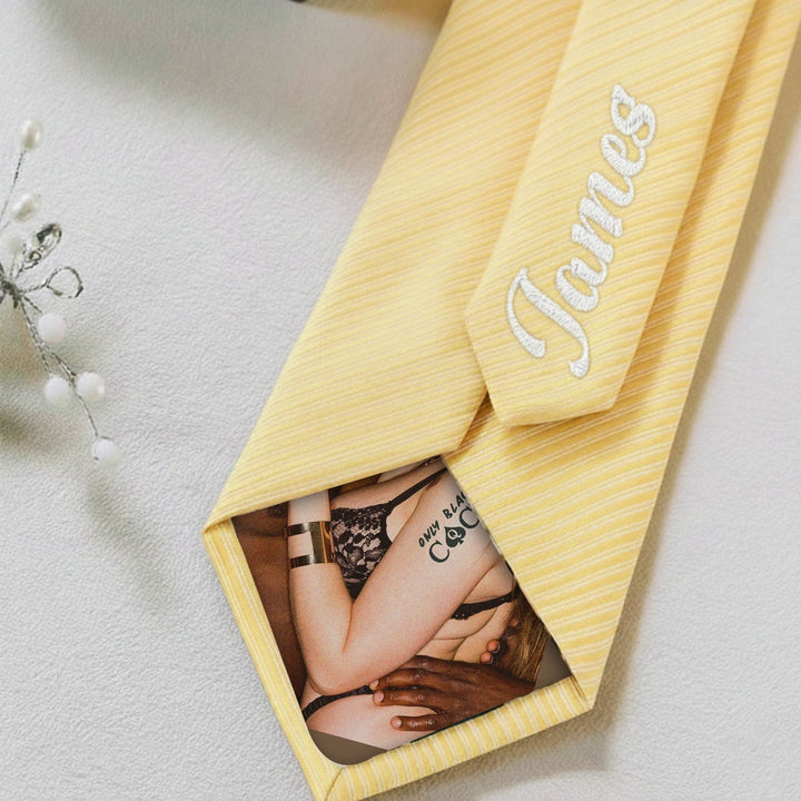 Naughty Hidden Photo Tie | Custom Private Picture Gift for Husband & Boyfriend
