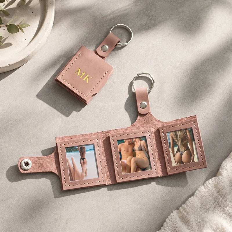 The "For Your Eyes Only" Secret Photo Leather Keychain