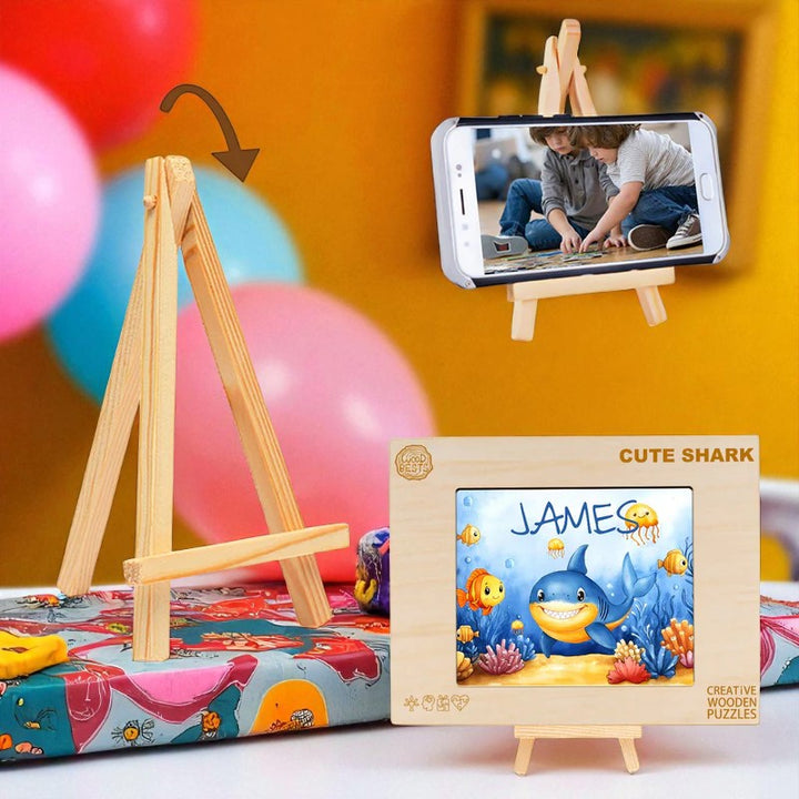 Personalized Shark Name Puzzle – Custom Wooden Jigsaw for Ocean-Loving Toddlers