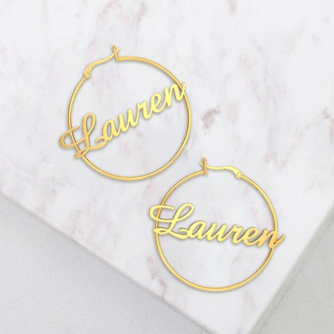 Personalized Children's Name Hoop Earrings