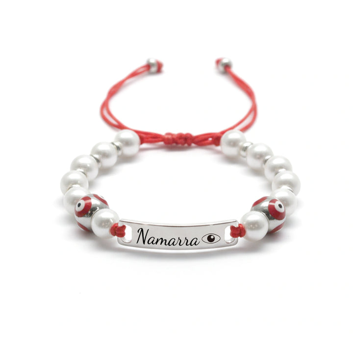 Personalized Evil Eye Baby Bracelet – Custom Handwoven Birth Keepsake for Newborns & Infants