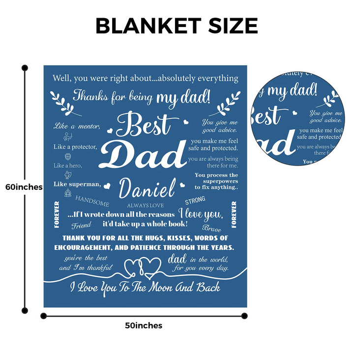 Personalized best Dad In The World Blanket