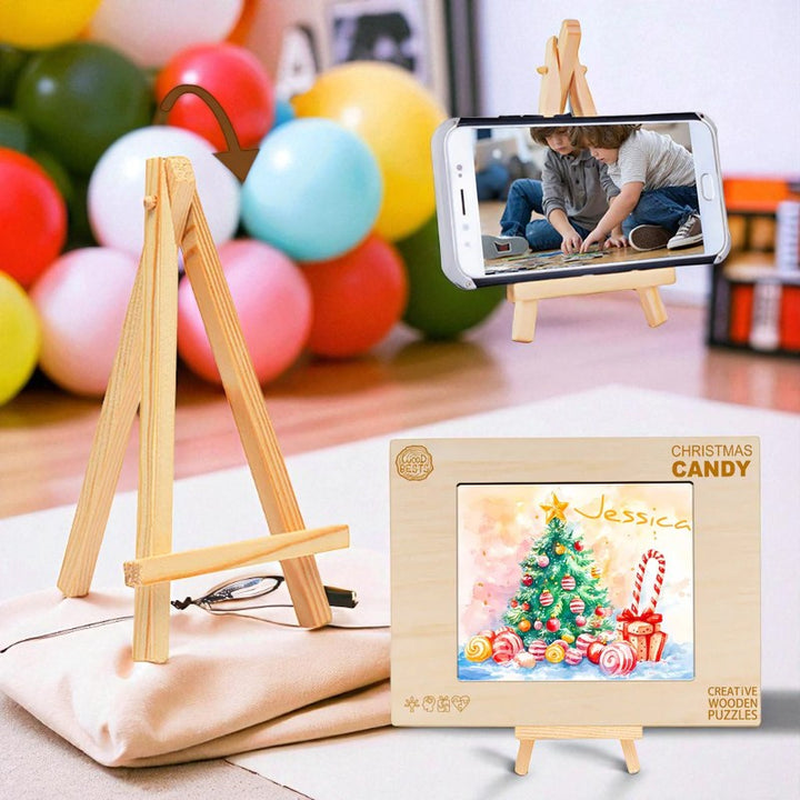 Personalized Christmas Name Puzzle – Holiday Wooden Puzzle Gift for Kids