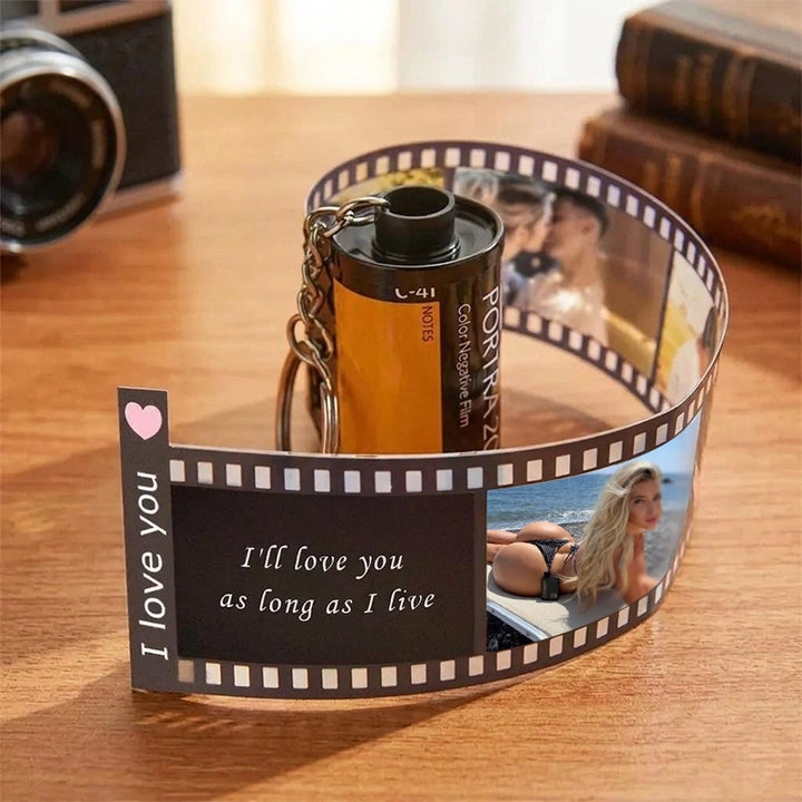 The "Our Secret" Personalized Film Roll Photo Keychain - Custom Private Keepsake Gift For Him