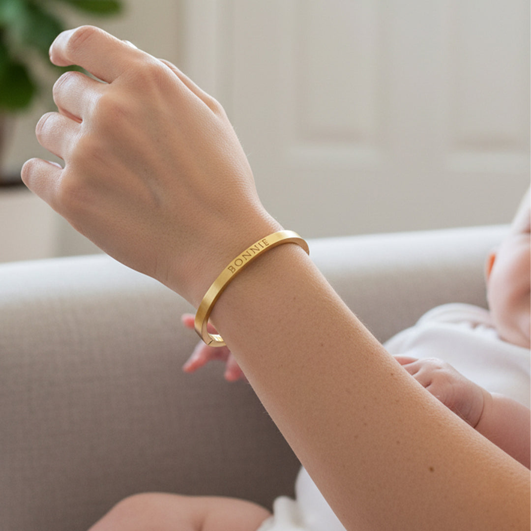Personalized Adult's Engraved Name Bangle with Clasp