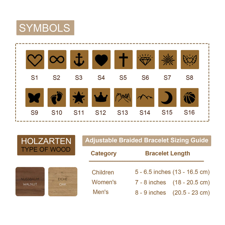 Personalized Family Wooden Milanese Cord Bracelet
