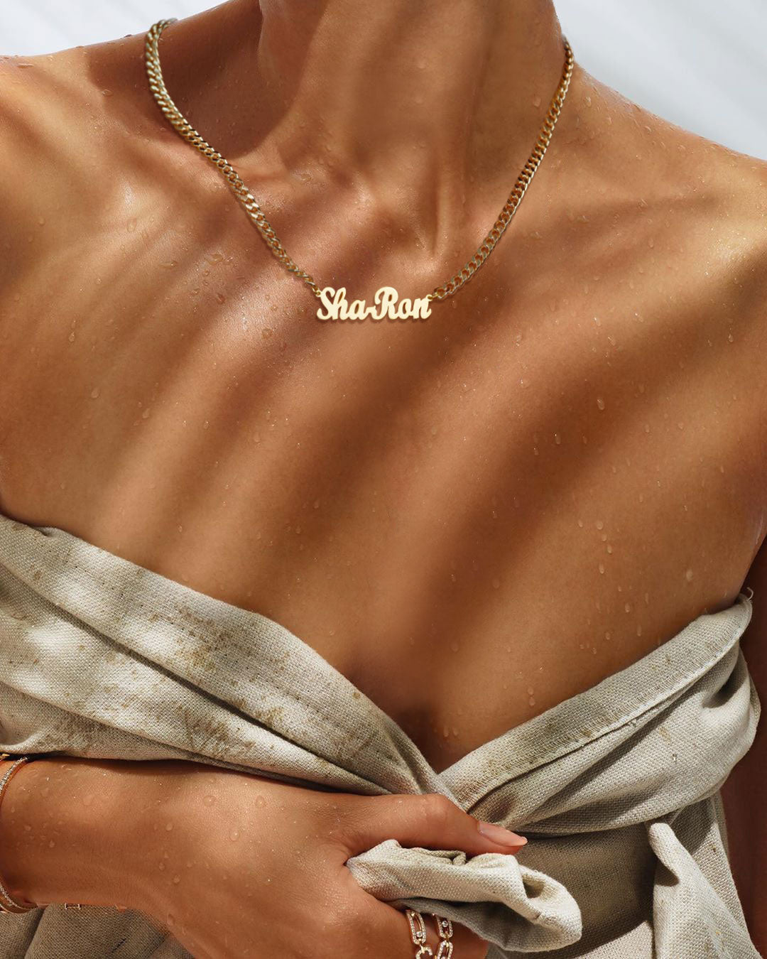 Personalized women's name custom Cuban necklace