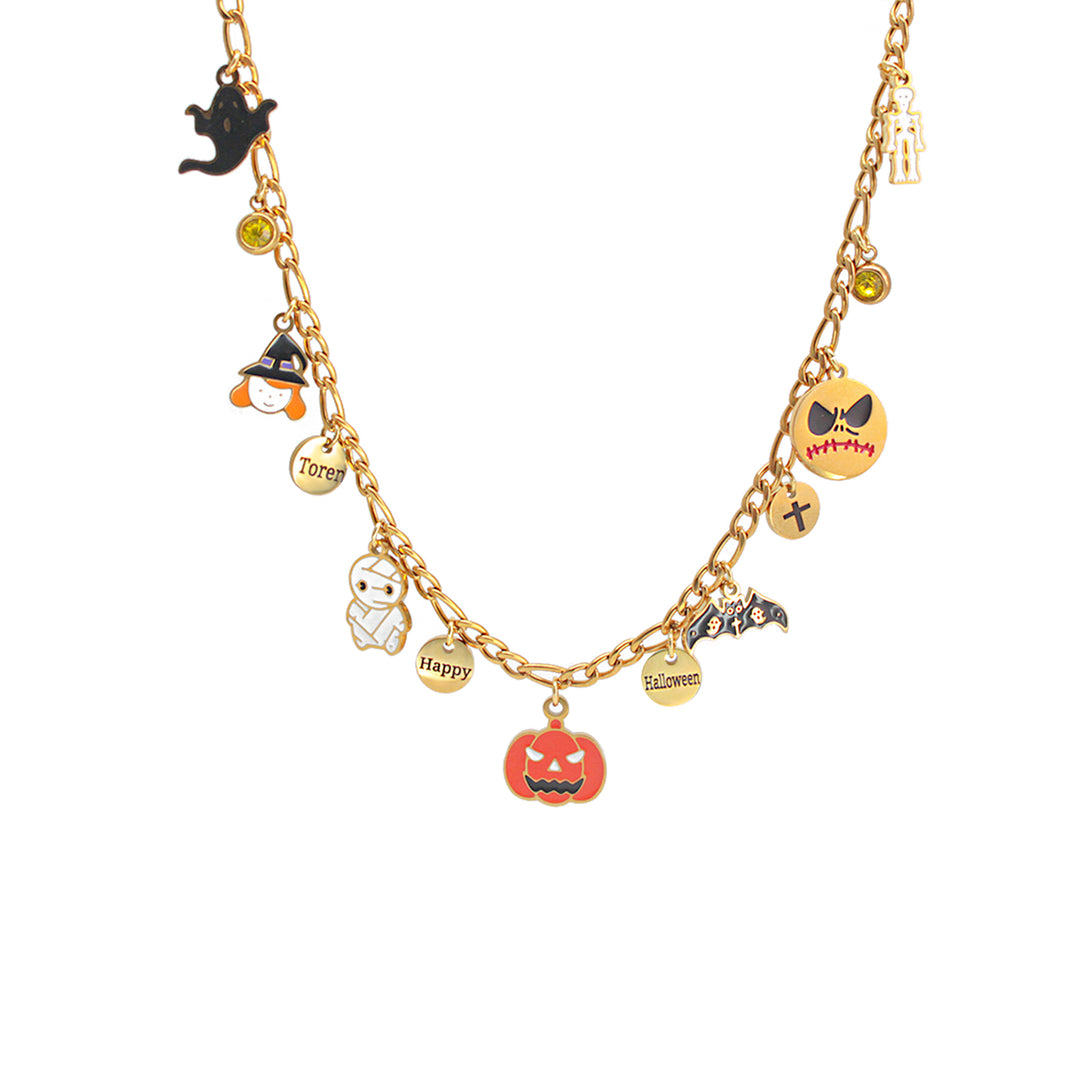 Halloween Parent-Child Bracelet & Necklace Set – Custom Titanium Steel Jewelry for Families