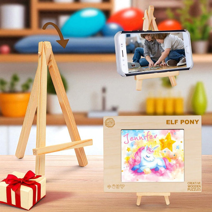 Personalized Sleeping Unicorn Name Puzzle – Custom Wooden Puzzle for Girls