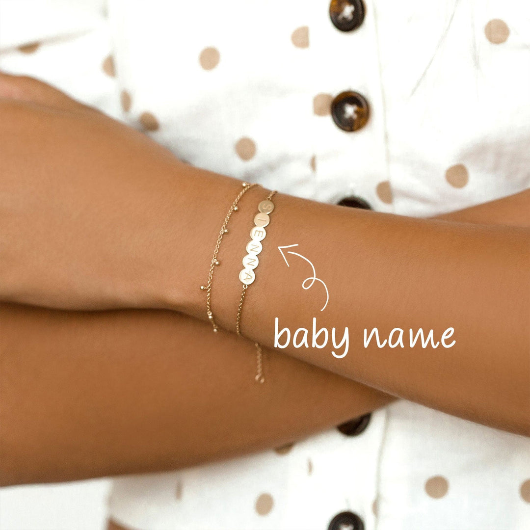 Personalized Baby Name Bracelet With Continuous Circular Gift