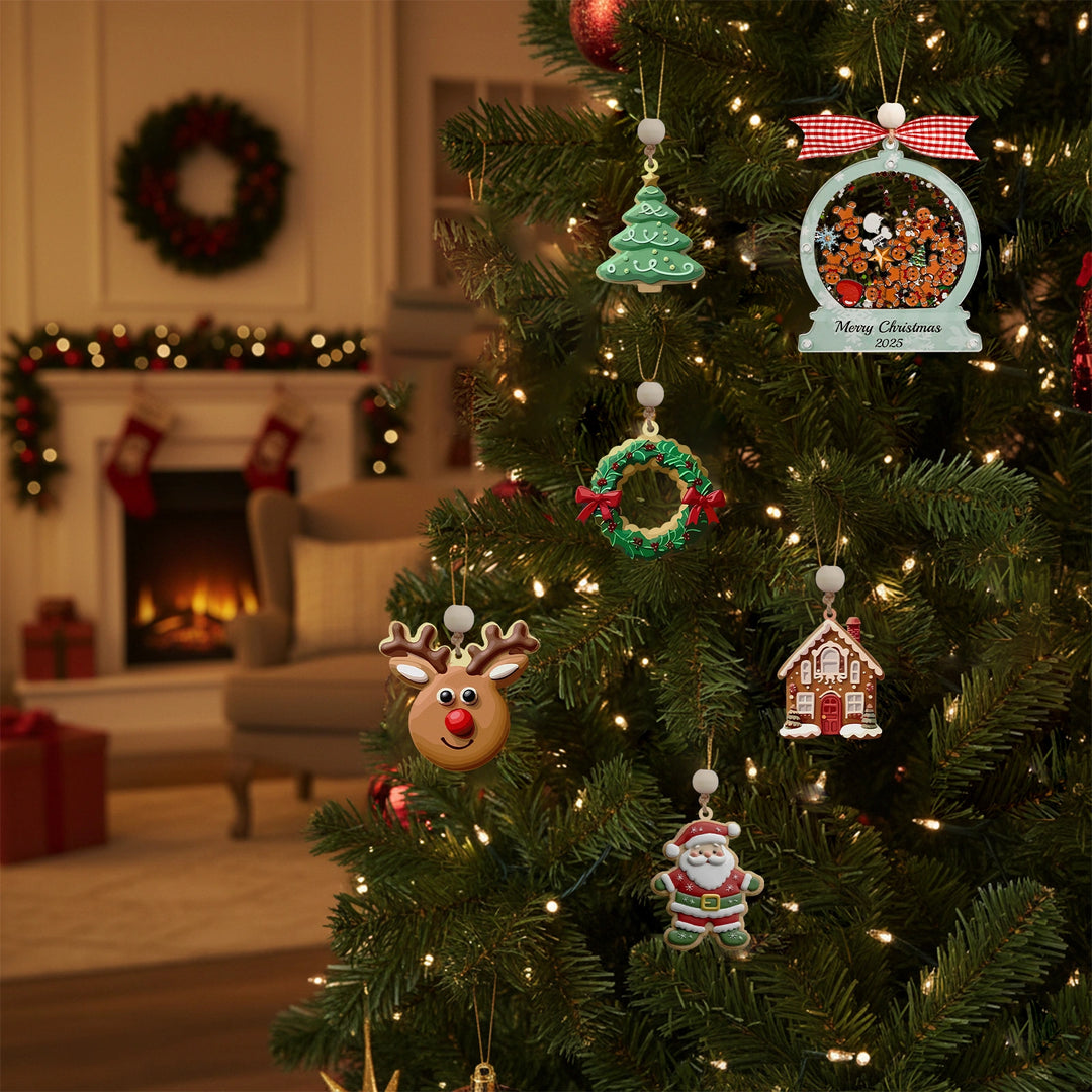 Personalized Christmas 2025 Family Name Cookies Ornament – 3-Layer Acrylic Shake Keepsake for Holiday Magic