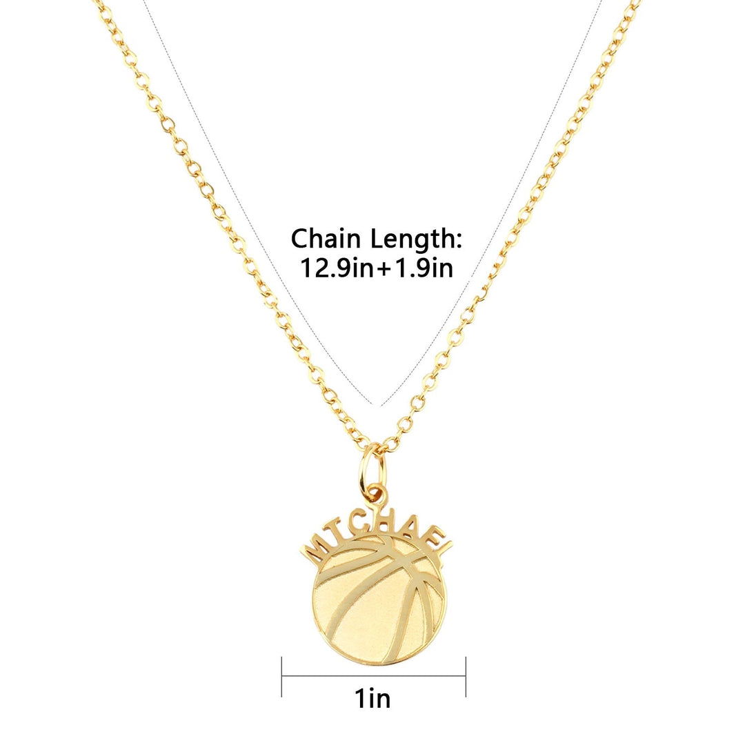 Personalized Basketball Baby Boy Name Necklace