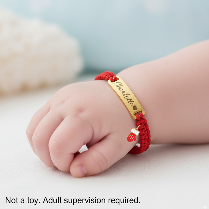 Christmas Baby Braided Cord Custom Bracelet (Parent-Child Edition) – A Sweet Holiday Keepsake