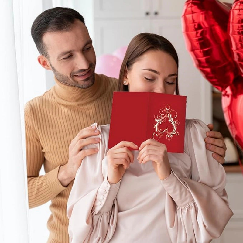 3D Love Pop-Up Card – Romantic Red Heart Tree Greeting Card for Valentine’s Day, Anniversary & Wedding