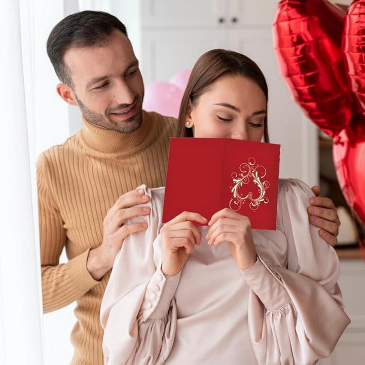 3D Love Pop-Up Card – Romantic Red Heart Tree Greeting Card for Valentine’s Day, Anniversary & Wedding