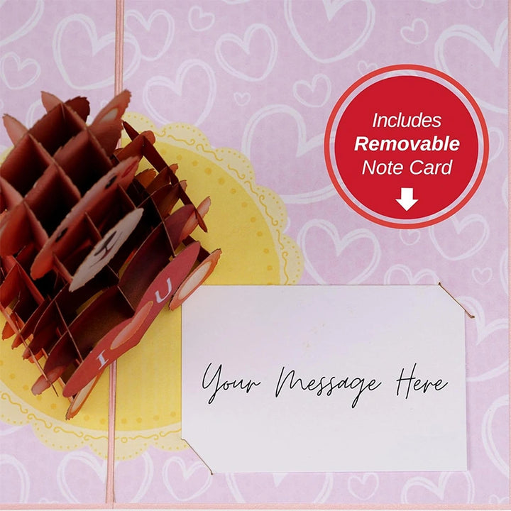 3D Teddy Bear Pop Up Card – Romantic Greeting Card for Valentine’s Day, Birthday, Mother’s Day & Anniversary