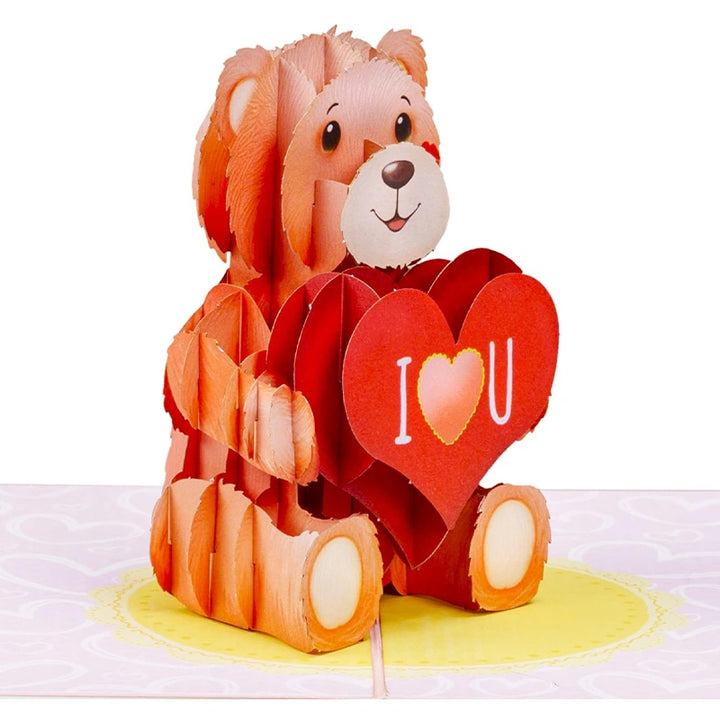 3D Teddy Bear Pop Up Card – Romantic Greeting Card for Valentine’s Day, Birthday, Mother’s Day & Anniversary