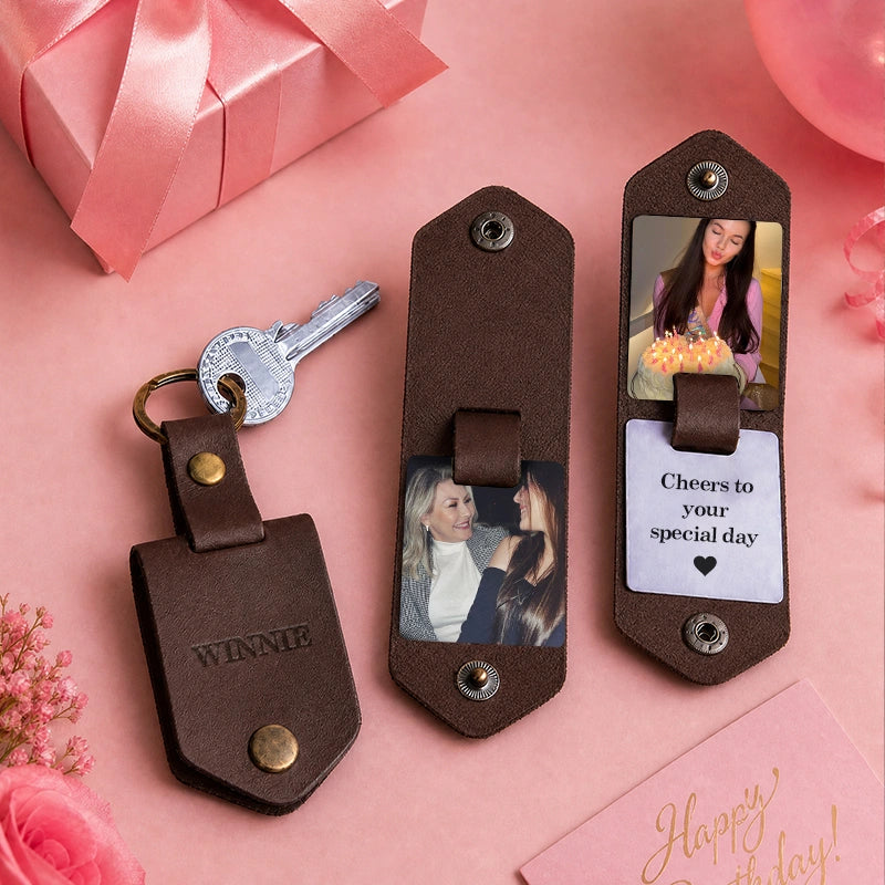 The Birthday Memory Leather Keychain