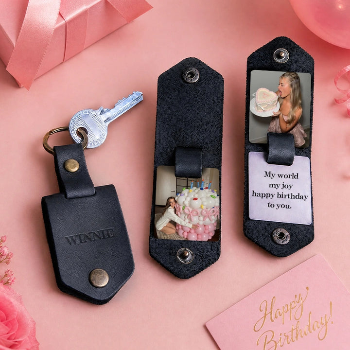 The Birthday Memory Leather Keychain