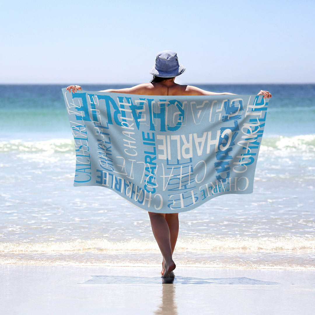 Personalized name quick-drying sand absorbent beach towel