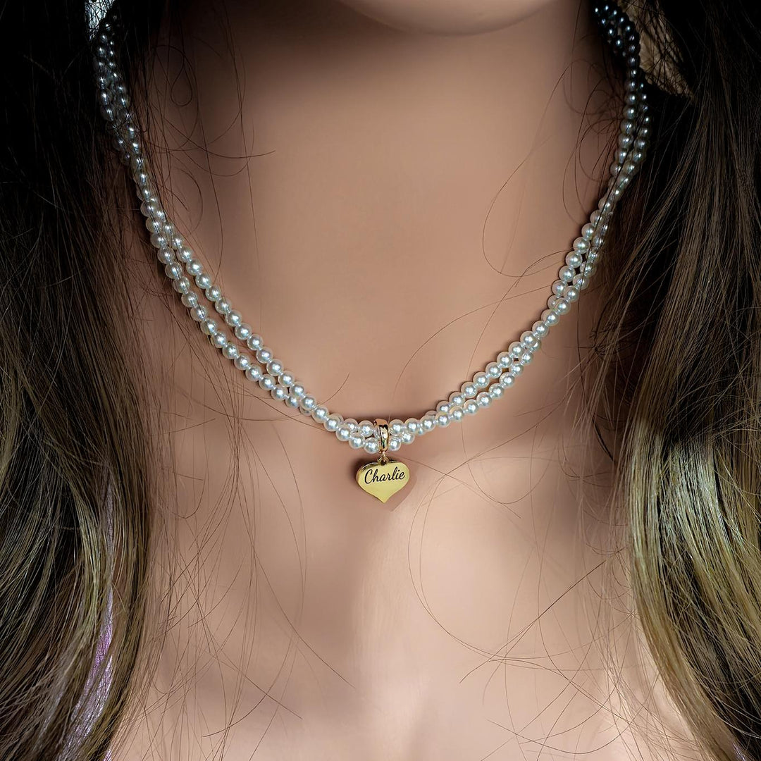 Personalized Double Strand Pearl Necklace