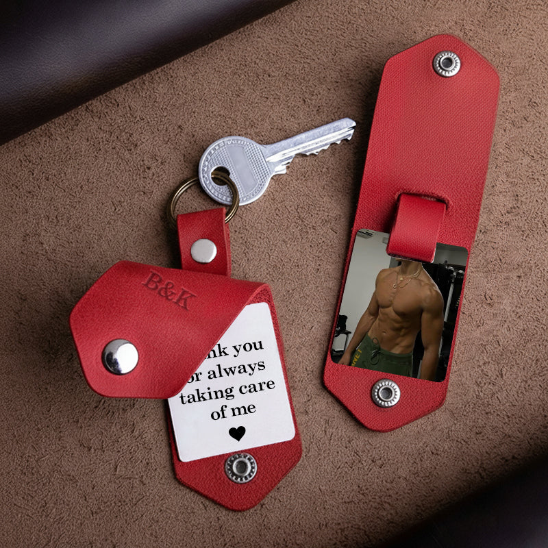 Chaveiro de couro personalizado com foto para homens | Chaveiro personalizado com foto para presentear ele | Chaveiro de couro gravado para namorado, marido, pai