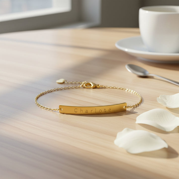 Customized Birthday Great Gift Baby Name Bar ID Bracelet