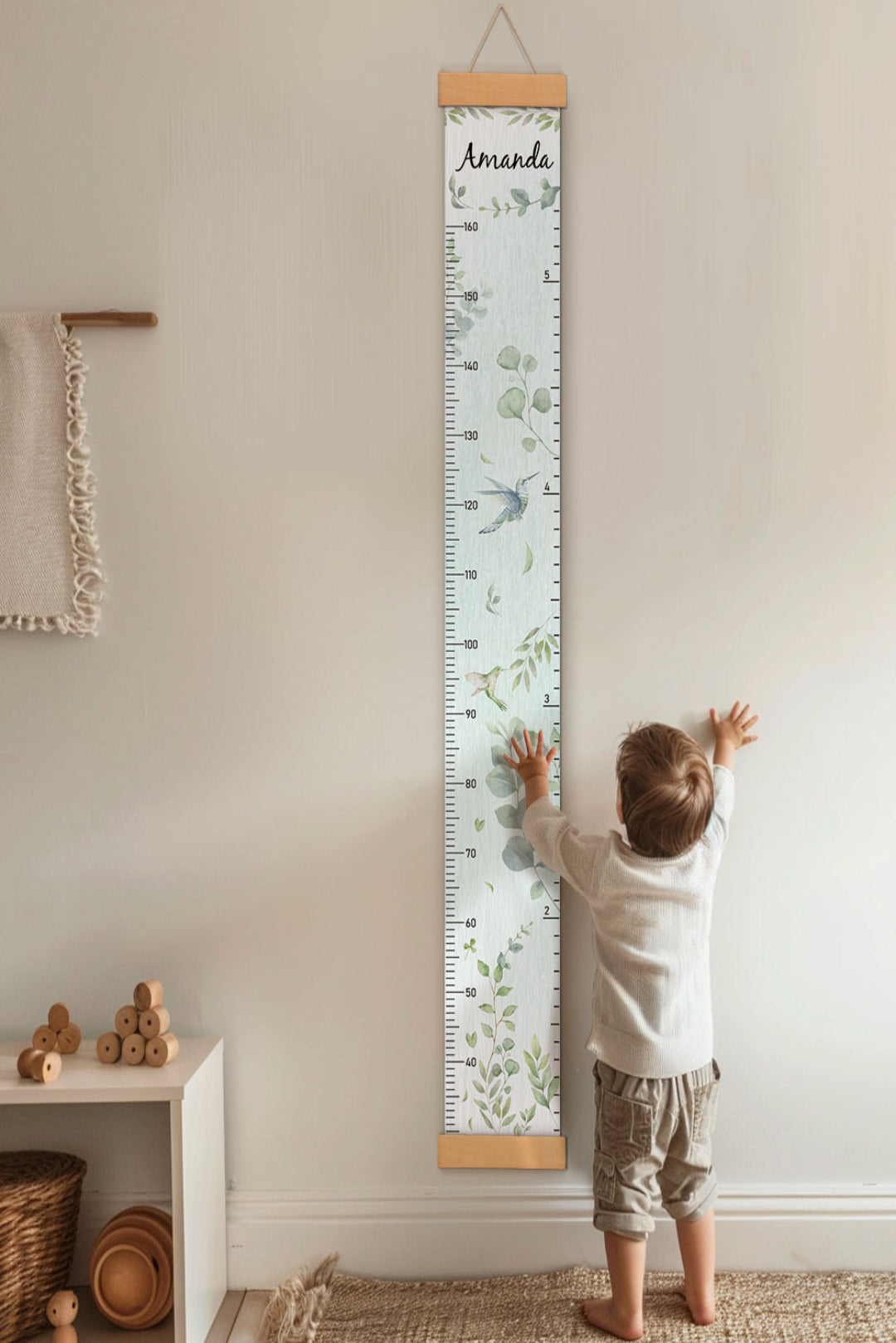 Personalized Spring Fresh Hanging Canvas Height Ruler