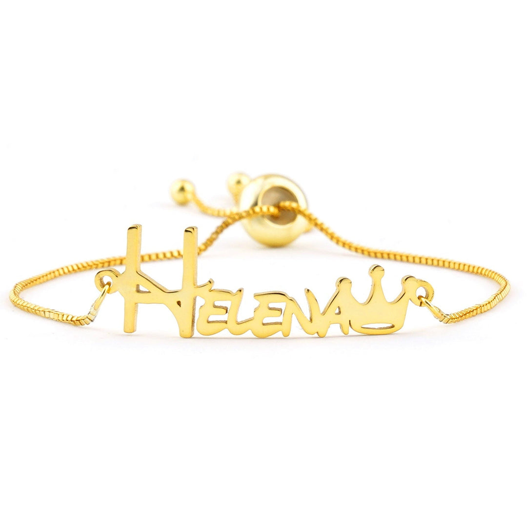 Personalized Crown Baby Name Bracelet