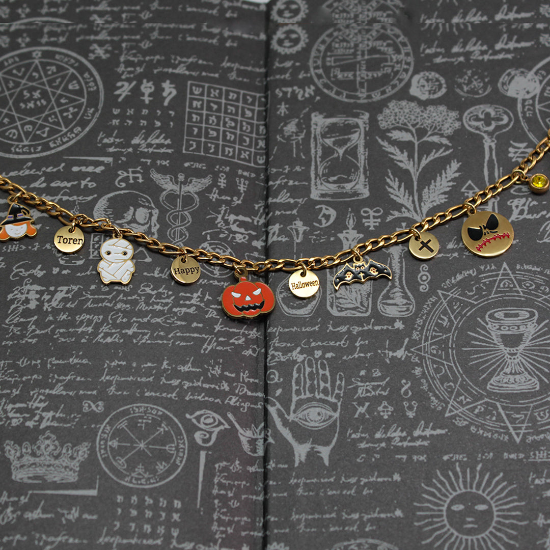 Halloween Parent-Child Bracelet & Necklace Set – Custom Titanium Steel Jewelry for Families