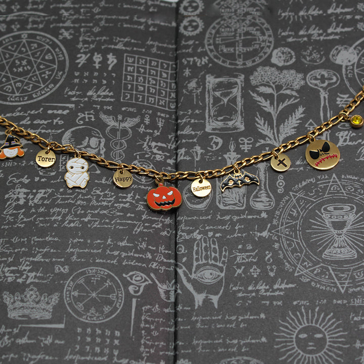 Halloween Parent-Child Bracelet & Necklace Set – Custom Titanium Steel Jewelry for Families