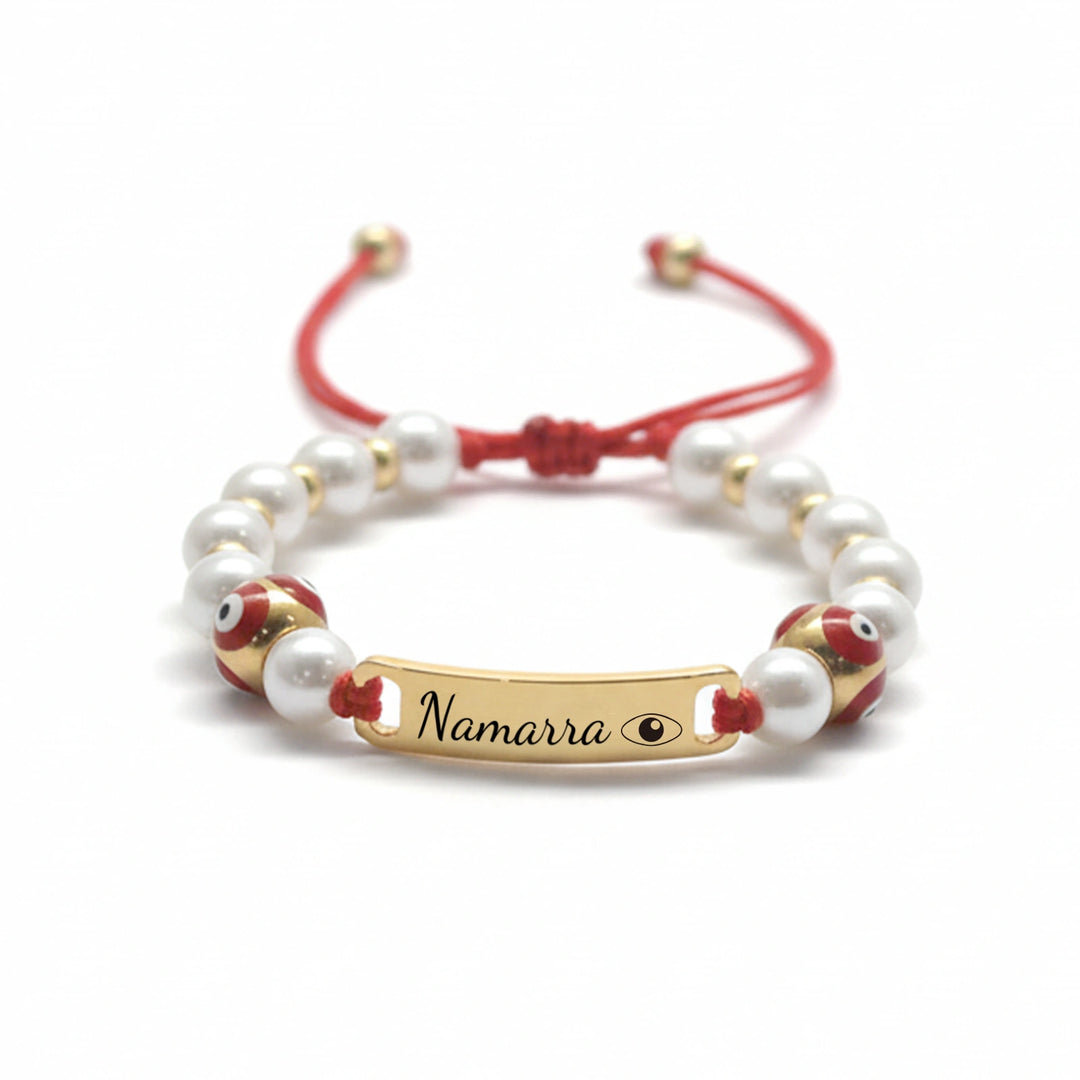 Personalized Evil Eye Baby Bracelet – Custom Handwoven Birth Keepsake for Newborns & Infants