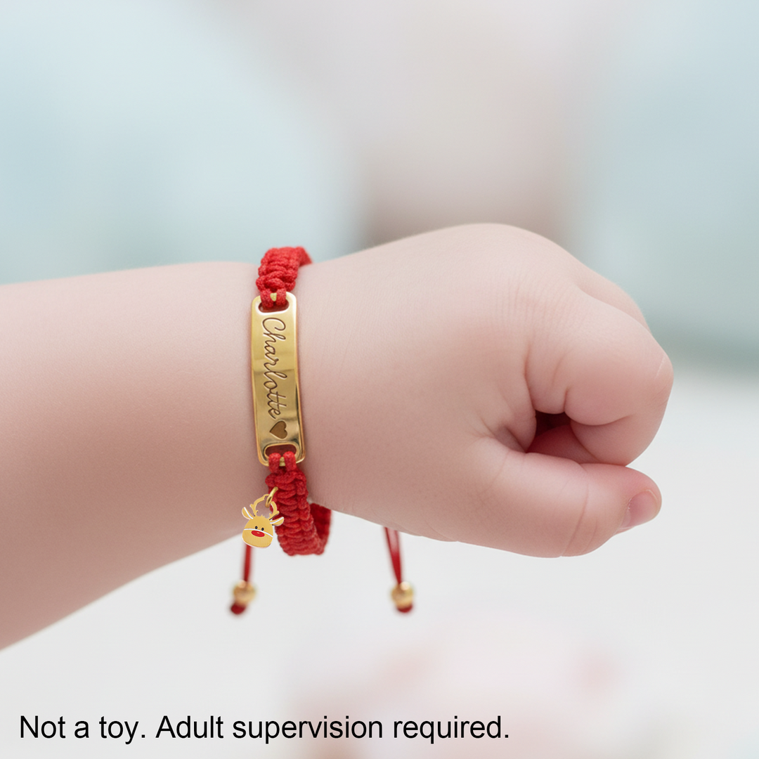 Christmas Baby Braided Cord Custom Bracelet (Parent-Child Edition) – A Sweet Holiday Keepsake