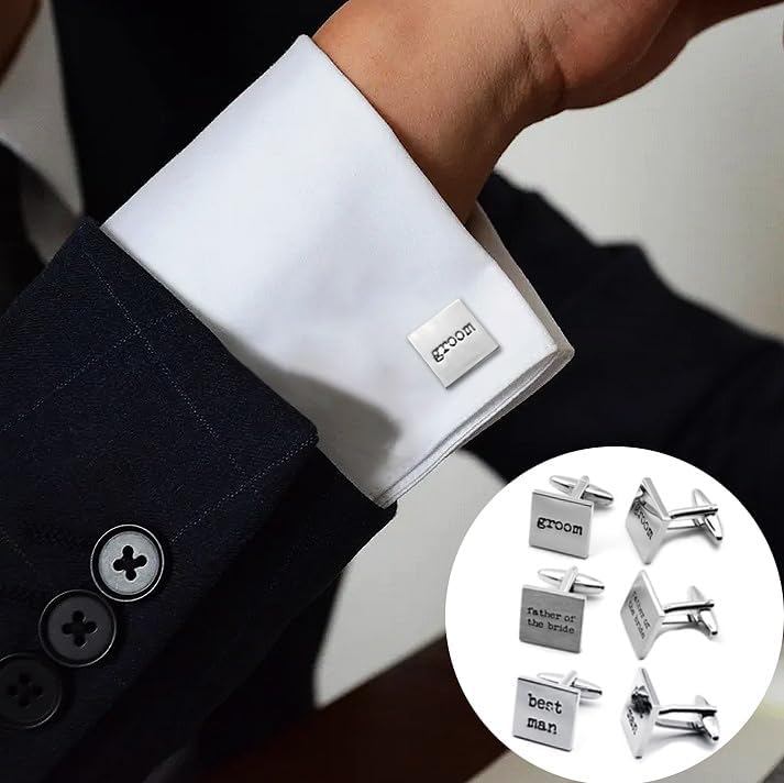 Personalized Father Cufflinks Groom Wedding Cufflinks