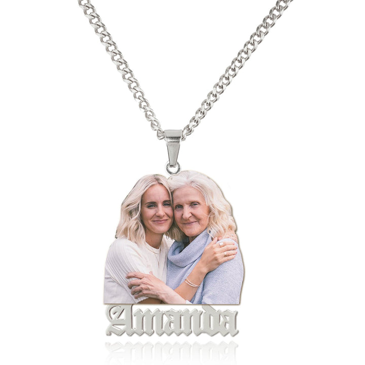 Personalized Color Photo and Name Locket Necklace