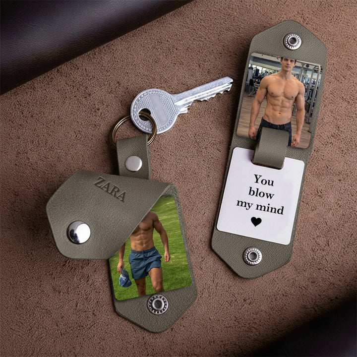 Chaveiro de couro personalizado com foto para homens | Chaveiro personalizado com foto para presentear ele | Chaveiro de couro gravado para namorado, marido, pai