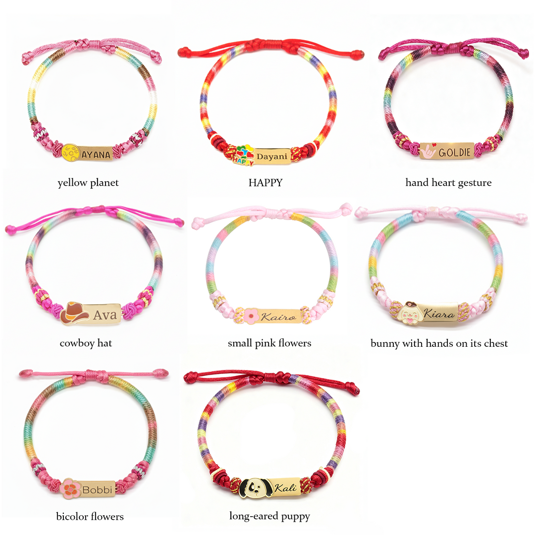 Colorful Cartoon Epoxy Name Bracelet – Personalized Jewelry for Babies & Kids