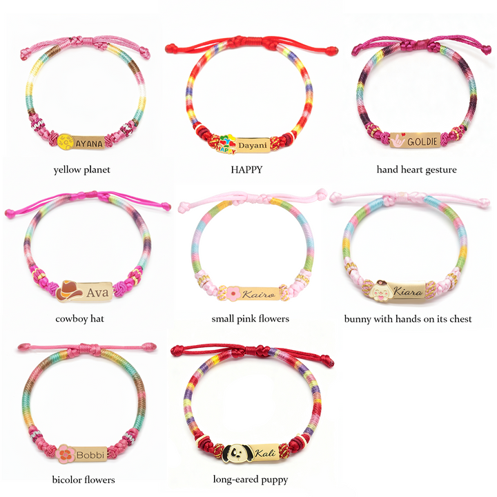 Colorful Cartoon Epoxy Name Bracelet – Personalized Jewelry for Babies & Kids
