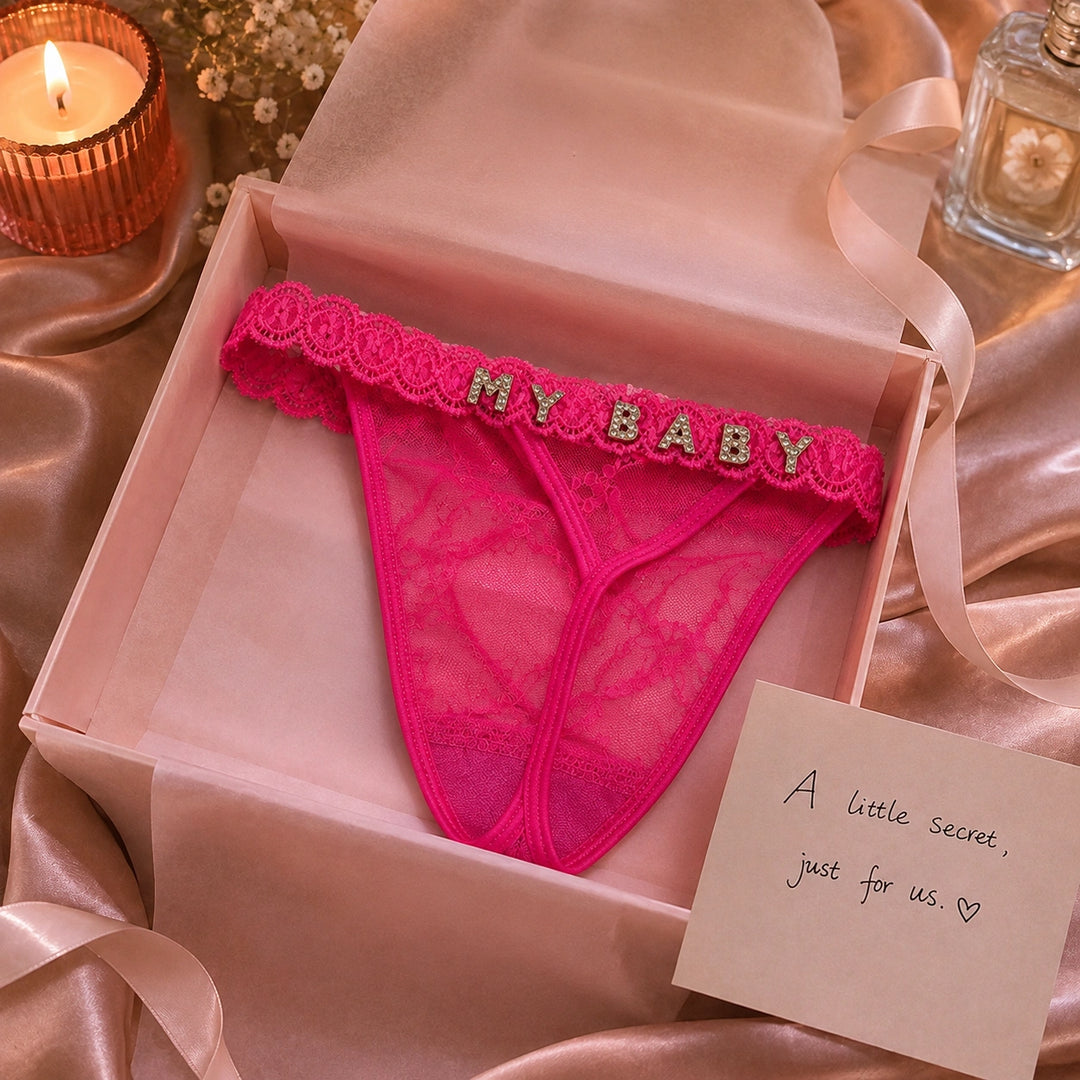 The "Private Promise" Custom Diamond Letter Thong
