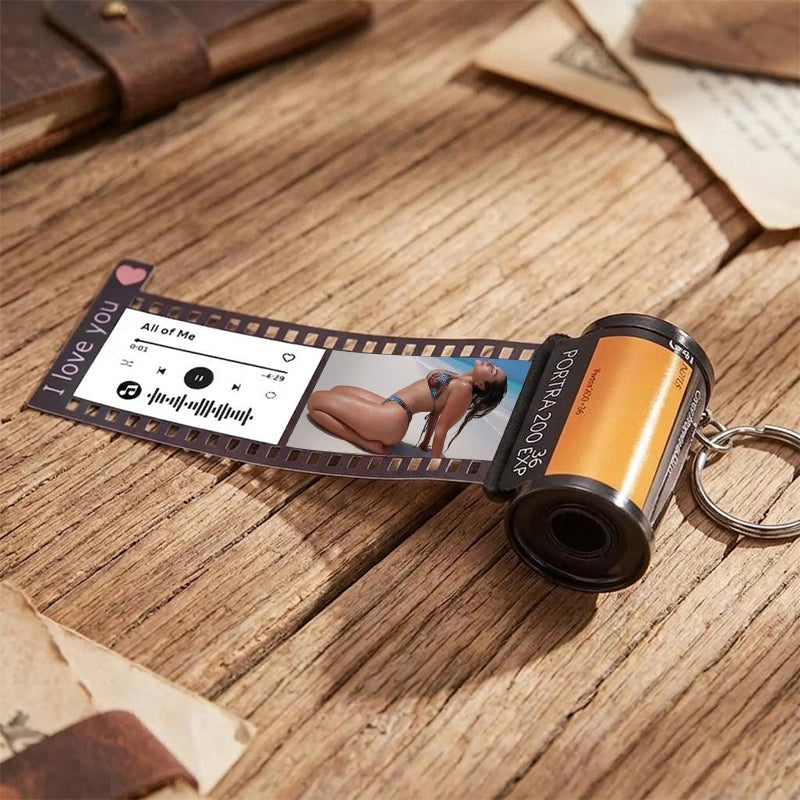 The "Our Secret" Personalized Film Roll Photo Keychain - Custom Private Keepsake Gift For Him